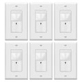 TOPGREENER PIR Motion Sensor Light Switch, Occupancy & Vacancy Motion Sensor Switch, Operable Without Ground Wire, No Neutral Wire, Single Pole, TDOS5-HL-W-6PCS, White