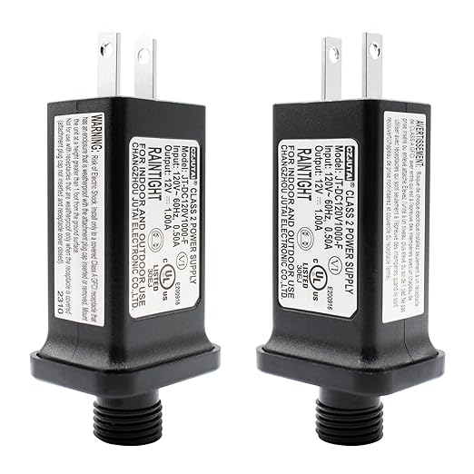 12V 1A Replacement LED Transformer Model JT-DC120V1000-F Class 2 Power Supply IP44 LED Light Controller Low Voltage Transformer for Christmas String Light Inflatable Decorations