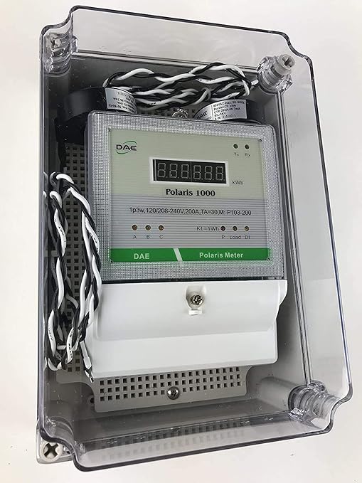 DAE P103-100 KIT UL, kWh Smart Submeter Polaris 1000, 1 or 2 Phase, 3 Wire (2 hot Wire, 1 Neutral), 100A, 120/240v, 2 Split Core CTs