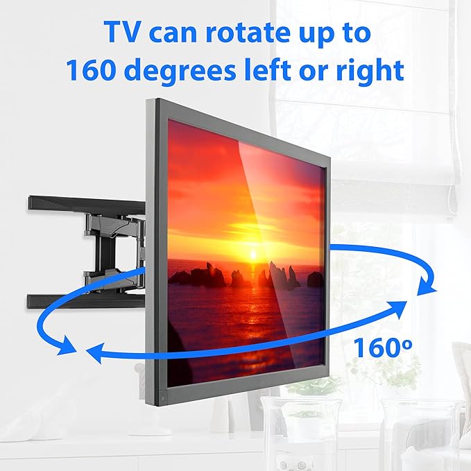 Mount Factory Heavy-Duty Full Motion TV Wall Mount - Articulating Swivel Bracket Fits Flat Screen Televisions from 42" to 70" (VESA 400 x 600 Compatible) - Tilt Swing Out Arm with 10' HDMI Cable