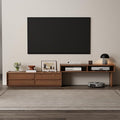 YQJJGL Solid Wood TV Stand for TVs up to 65 Inch， Walnut TV Stand with Storage and Shelf for Living Room, Bedroom, Office