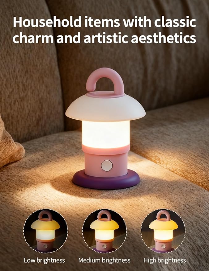 Sgohevn LED Night Light for Bedroom - Tap Control Table Lamp with 3 Brightness Levels, USB Rechargeable & Battery Powered Bedside Lamp for Kids and Nursery Christmas Gifts for Birthday