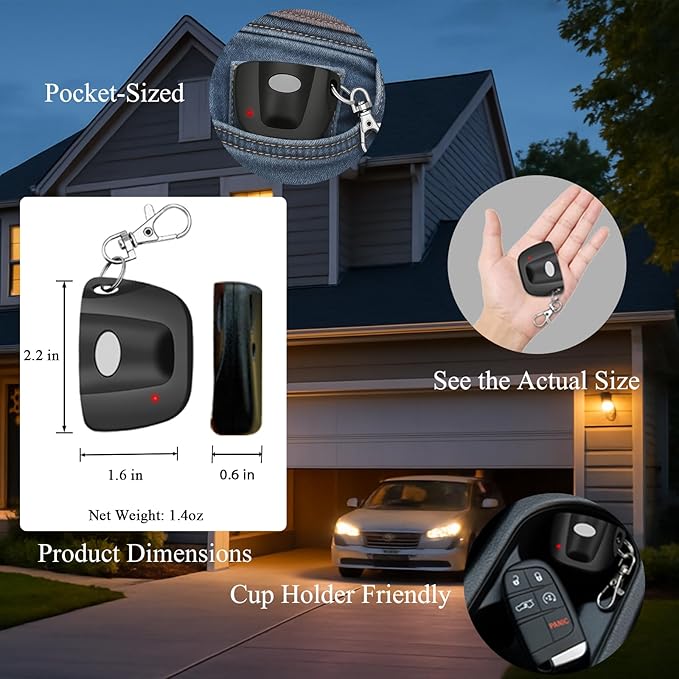 3-Pack 300MHz 10 dip Switch for Multicode Garage Gate Door Opener Remote Control, Replacement for 3089,3070,3060,308911,MCS308911,MCS306010,MCS3070 Gate Clicker with Keychain.