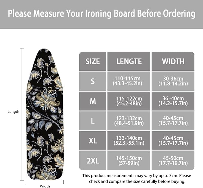 ZCFYGDX Breathable Ironing Board Cover Decor, Resist Scorching & Staining, 14x45 Wear & Soil Resistant Covers, Elastic Edges,3 Fasteners,Anti-Scorch Polyester Butterfly Pattern Pink Print