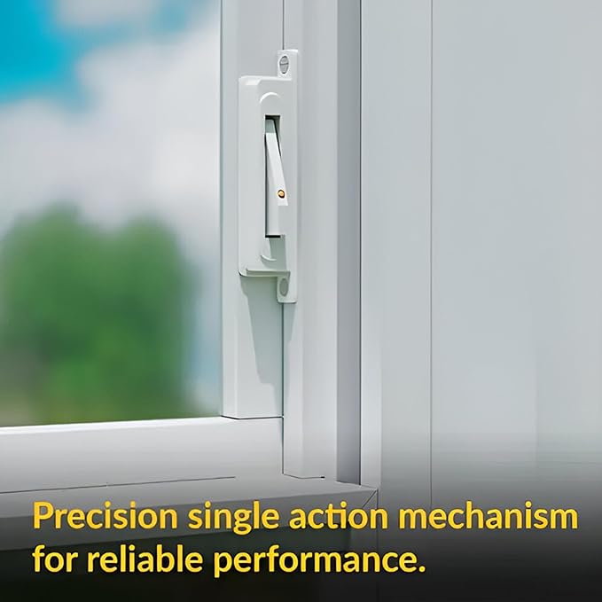 Brixwell Single Action WOCD Set with Limit Control Device, Plastic Material, White Finish, 3-1/2" Height, 3/4" Width, Left and Right Hand, Includes Limit Control Feature for Sliding Windows