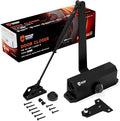 PrimeWare DC-300 Automatic Adjustable Door Closers for Home | Soft Close, No Slam | Residential and Commercial Door Closer | Level 3 | for Doors Weighing 90-140 lbs | Hydraulic Door Spring - Black