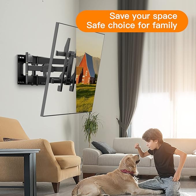Heavy Duty Long Arm TV Wall Mount for Most 42-95 inch TVs,Full Motion TV Mount with 42.6" Extension Arms,Tilt Swivel Wall Mount Bracket Fits 16-24" Studs Holds 220 lbs,VESA 800x400MM by FORGING MOUNT