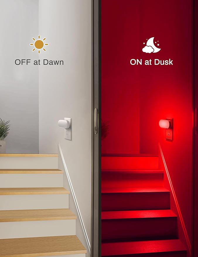 DORESshop RGB Night Lights Plug into Wall, 4 Pack Dusk to Dawn Color Changing Night Light Night Light for Bedroom, Kids Room