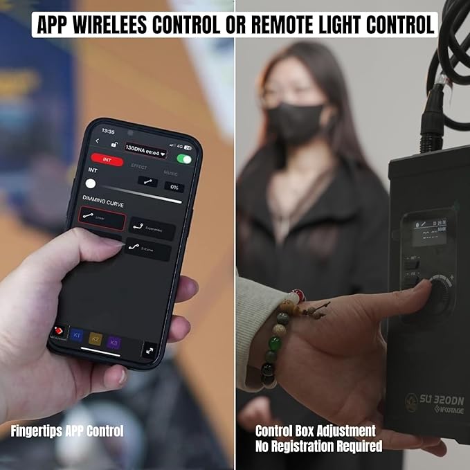 IFOOTAGE SL1 220DN LED Video Light,Continuous LED Lighting with 5600k Daylight,CRI 98+,Brightness 42000lux @ 1m,8 Light Effects,APP Control,for Professional Video Recording