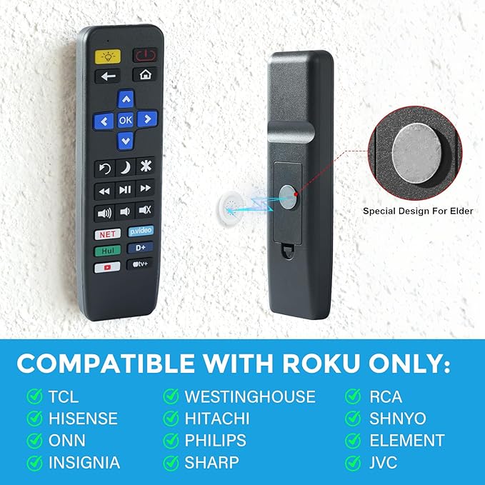 Big Button TV Remote Control Replacement for All Roku TV only Simple and Easy to Use