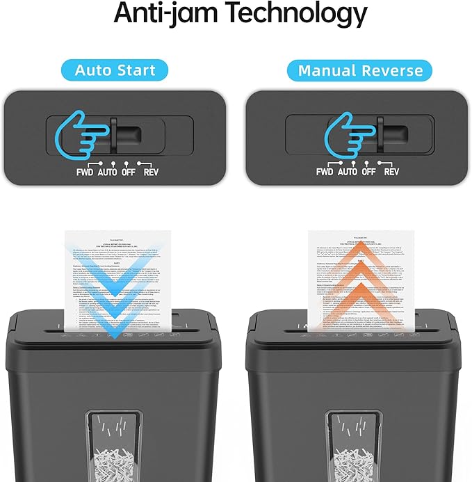 8-Sheet Cross Cut P-4 Security Paper Shredder, 4.2 Gal Bin with Portable Handle, Credit Card/Staple/Clip Shredder for Home Office