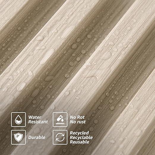 Art3d 8-Pack 96 x 6in. WPC Acoustic Slat Wall Panel for Modern Interior Decor, TV Background, Living Room, White Ash