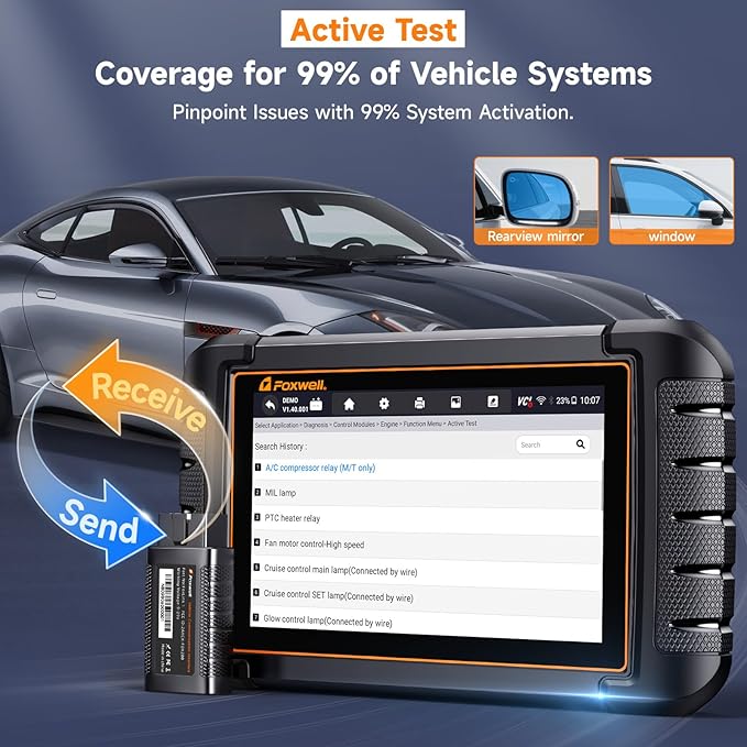 2026 FOXWELL Scanner NT809BT Wireless OBD2 Scanner Diagnostic Tool with 30 Resets, All System Bidirectional Scan Tool, Diagnostic Scanner for All Vehicles, 99% Active Test, FCA, 3-Year Update, Black