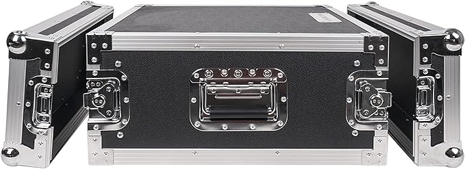 Sound Town 4U PA/DJ Rack/Road Case, 4-Space, with 21" Rackable Depth, Plywood, Metal Ball Corners, Pro Tour Grade Flight Case (STRC-4U)