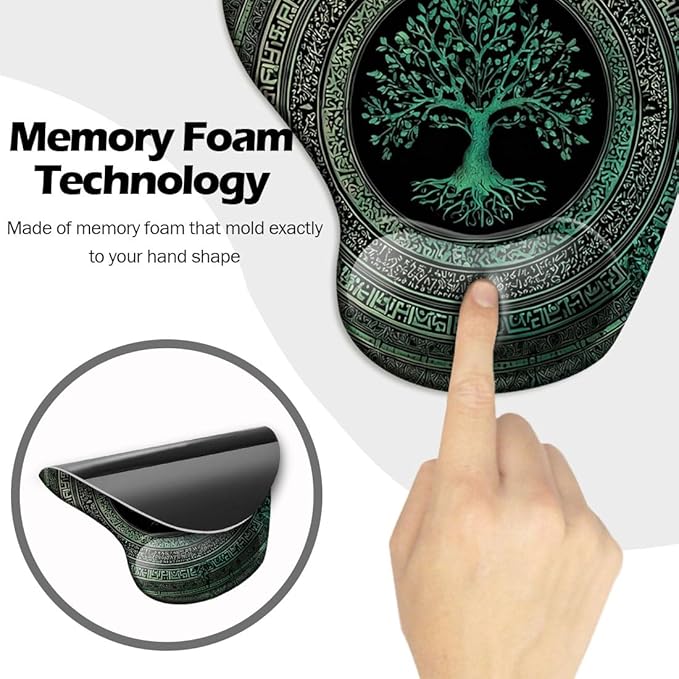 Ergonomic Mouse Pad with Wrist Support,Mouse Pad with Wrist Rest and Coaster Set,Office Supplies Non-Slip Mouse Pads for Desk, Non-Slip Comfortable,Rug