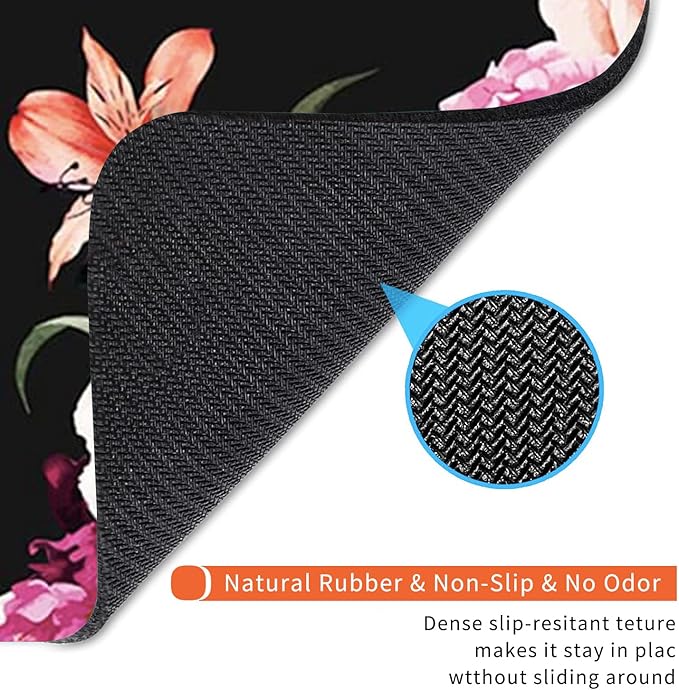 Armanza Square Mouse Pad Pink Flower, Personalized Premium-Textured Custom Mouse Mat Design, Washable Mousepad Cloth, Non-Slip Rubber Base Computer Mouse Pads for Wireless Mouse