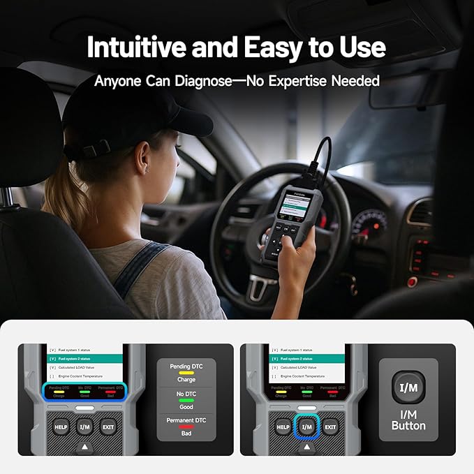 TOPDON AL500B OBD2 Scanner Battery Tester 2 in 1 Code Reader, Full OBDII Diagnosis, 12V Battery Tests & 12V/24V Cranking Tests, Charging Tests, Scan Tool, Car Diagnostic Tool for All OBDII Cars