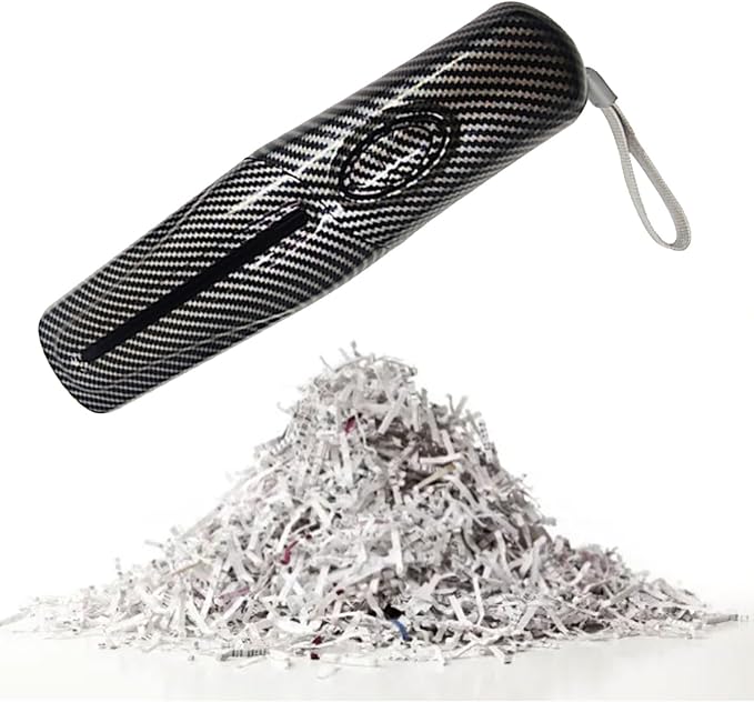 Fafeicy Portable Electric Paper Shredder 4mm Shredding 2 Sheet Capacity USB Powered for Office and Home Use Compact Design with Carbon Fiber Color