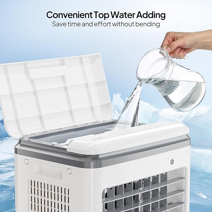 ROVSUN 1400CFM Evaporative Air Cooler, 5.2 Gal Portable Swamp Cooler with Auto Oscillating, Remote, 3 Speeds, 12H Timer & 4 Ice Packs, 3-IN-1 Humidifying Cooling Fan Indooor Patio Garage