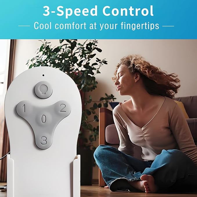 Ceiling Fan Remote Control Replacement, Compatible with Harbor Breeze KUJCE10311/TR214A KUJCE10712/TR214B 2BB78-ITL-F304C | 3-Speed + Light Dimmer | Learning Key Setup with Wall Mount (Remote Only)