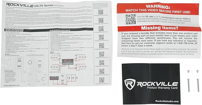 Rockville VOL70200 SS 200W 70V Wall Volume Control Zone Controller, Stainless Steel, Single-Gang, Euro-Block Connectors, Perfect for Commercial Audio Systems