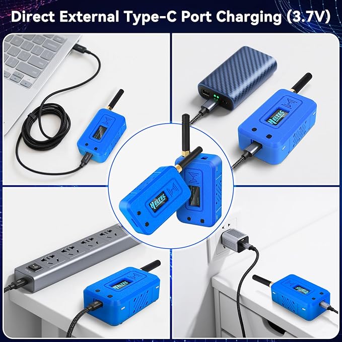 Meshnology 1 Set ESP32 LoRa V3 Module Board with 915 MHz Antenna + 3000mAh Battery + Protect Case - with WiFi Blue tooth SX1262 CP2102 0.96” OLED Display Type C for Ar duino Meshtastic IOT (N35, Blue)
