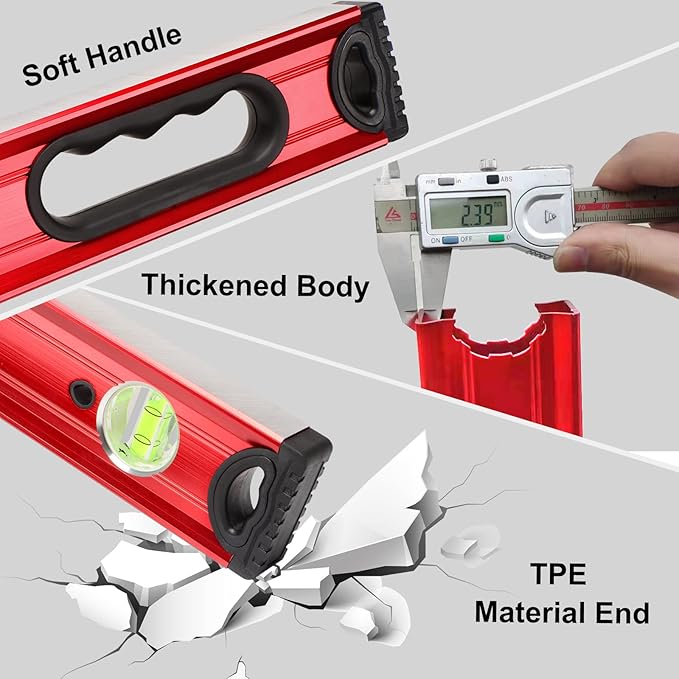 24 inch Digital Magnetic Level, Digital Smart Torpedo Level Tool ElectronicLevel Tool and Protractor - Master Precision - IP54 Dustproof and Waterproof with Carrying Bag