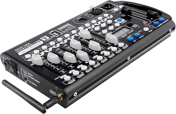 Battery DMX Controller Wireless with MIDI, DMX Board 512 Light Controller for Dj Lights, Dmx512 Lighting Console 192ch with Built-in Battery for Control Stage Light