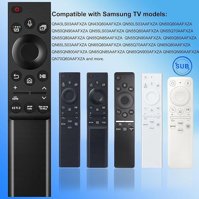 Voice Replacement Remote for All Samsung TV QLED 4K 8K UHD/Crystal UHD 4K/ NEO QLED SeriesTVs Q60A Q70A Q80A QN85A QN90A QN800A Series