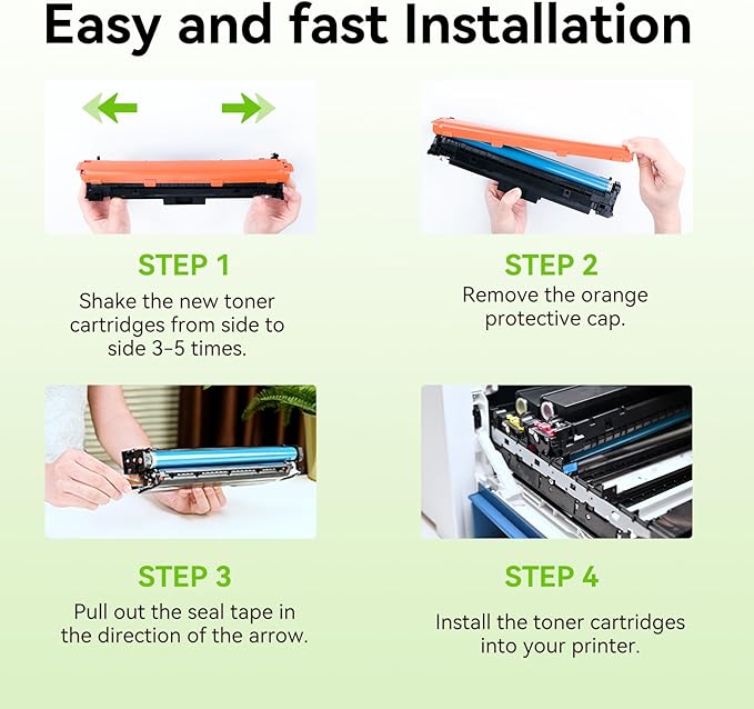 swiss toner 210X Toner Cartridges 4 Pack with Chip Compatible for HP 210X 210A Toner Replacement for HP Color LaserJet Pro MFP 4301fdw 4301fdn 4201dw Pro 4201dn 4201dw W2100A W2100X High Yield (BCMY)