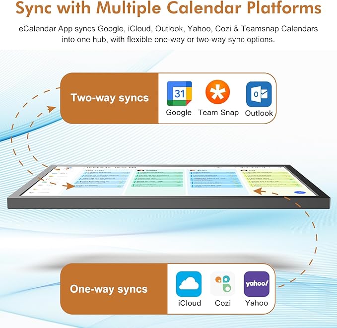 Smart Digital Calendar Chore Chart-for-Family-Planner - 32" Touchscreen Electronic Calendar with Photo Display and Interactive Star System, To do Notepad and Sync Online Calendar via APP, Wall Mounted