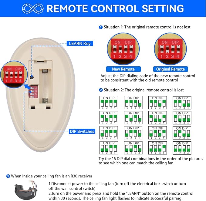 35T Ceiling Fan Remote Control Replacement for Hampton Bay Hunter FAN-53T Remote Replace FAN-11T FAN-53T Fan-HD L3HFAN35T FAN-35T L3HFAN35T1 FAN-35T1