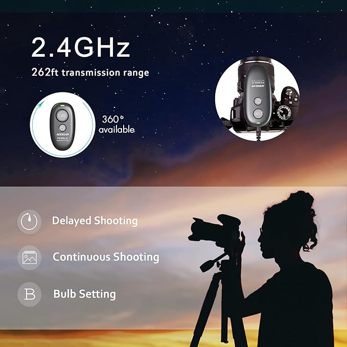 AODELAN Camera Remote Control | Wireless Shutter Release | for Sony a5100 a6000 a6300 a5000 a7 III a7 II a7 a7R III a9 RX100 RX10M2 | Replaces Sony RM-L1AM and RM-SPR1