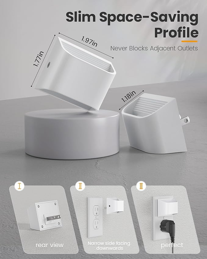 NIORSUN Plug in Night Light, Auto Brightness Sensor Night Light, 3000K Warm White, Ultra-Slim Wall Light for Hallway Bathroom Bedroom Stairs, White, 4 Pack
