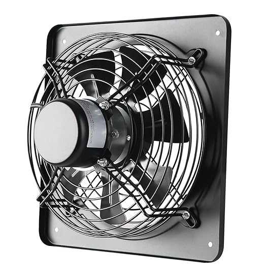 MEOZRI 16 Inch Window Exhaust Wall Mounted Ventilation Basement Extractor Industrial Fan 720 CFM High-Speed1460 RPM Industrial Fan for Home Garage Office Commercial Use (16 Inch+Speed Control)