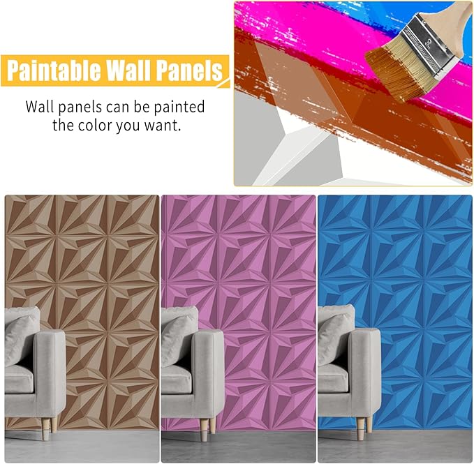 33-Piece 3D Embossed PVC Wall Panel Set – 12x12 Inch Textured Wall Decor – Quick Install, Water-Resistant – Modern Accent Panels for Living Room, Game Room, Bedroom – 33 Sq.Ft. Total Coverage