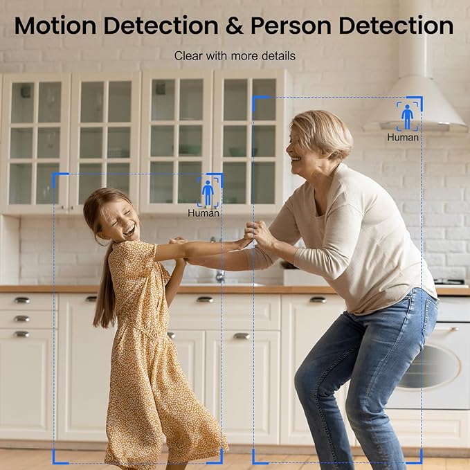 INFIYA 360 Cameras for Home Security-Indoor Camera Monitoring Baby/Nanny with 2K High Resolution & One-Tap Call, 24-7 Local Storage, Compatible with Alexa/Google Home, K7 4Pack (2.4GHz Wi-Fi Only)