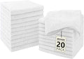 UNIMADE Washcloths - 20 Pack - Face Towels (12" x 12"), Highly Soft Wash Cloths and Hand Towels, Fast Drying Multi-Purpose Microfiber Cleansing Cloths for Bathroom, Hotel, Spa, and Salon - White