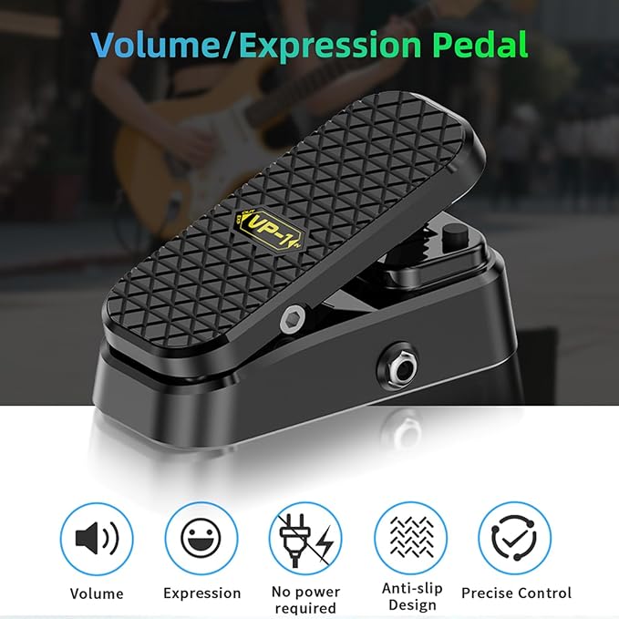 Btuty Volume Expression Pedal Expression EXP & Passive Volume 2-in-1 Dual Control Guitar Effects Pedal Silent Buffer Metal Chassis Stereo Interface for Guitar Bass