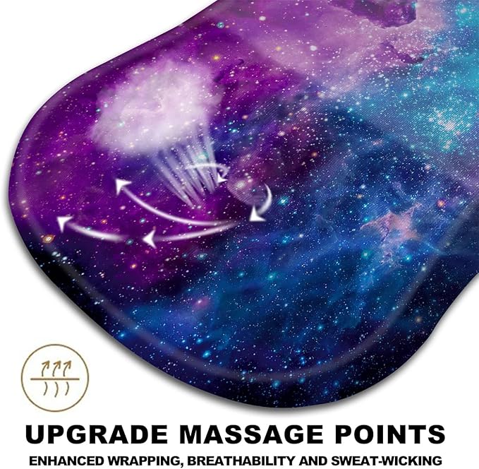 KUOSGM Mouse Pad Wrist Support, Ergonomic Mouse Pad with Massage Dot, Comfortable Computer Mouse Pad for Laptop, Wrist Rest Pain Relief Mousepad with Non-Slip PU Base for Office & Home, 12 x 8 in