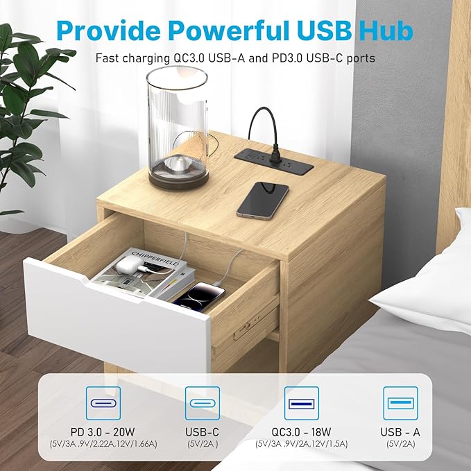 CCCEI 6 Outlets Dual Side Recessed Power Strip with USB C Ports, Furniture Flush Mount, Under Desk, Desk Top Multiple Outlets, Hidden Charging Station for Conference Table, Nightstand, Black. 6FT.