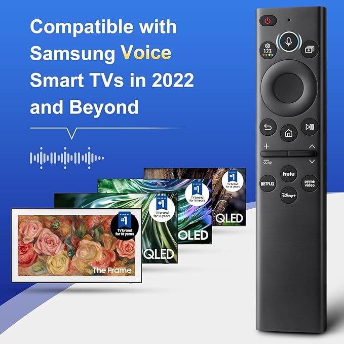 Voice Remote Replacent Control Compatible with Samsung Smart TVs for 2019-2025 Crystal UHD QLED Frame NEO Models (BN59-1385A)