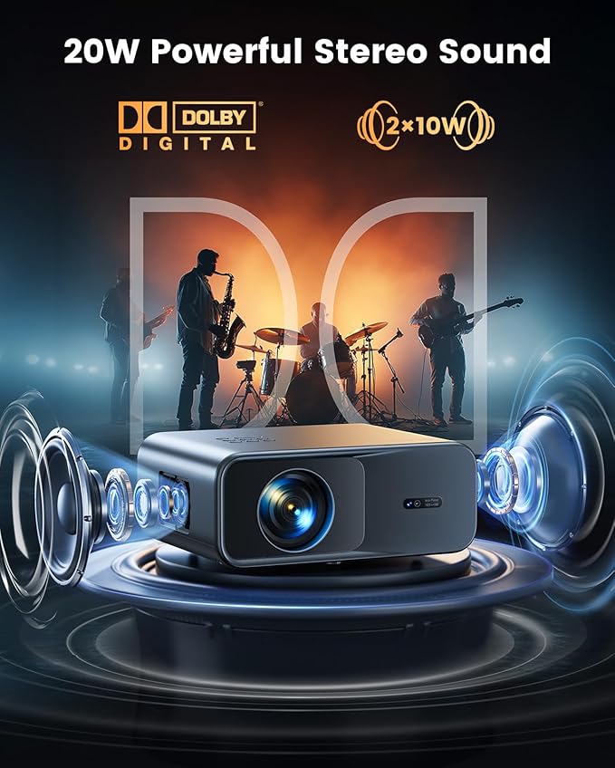 [Official Google TV]Smart Projector 4K Supported with WiFi & Bluetooth, Netflix-Licensed, Outdoor Movie Projector with DoIby Audio, Auto Focus, Home Theater Proyector WIMIUS G1 (Gray, Standard)
