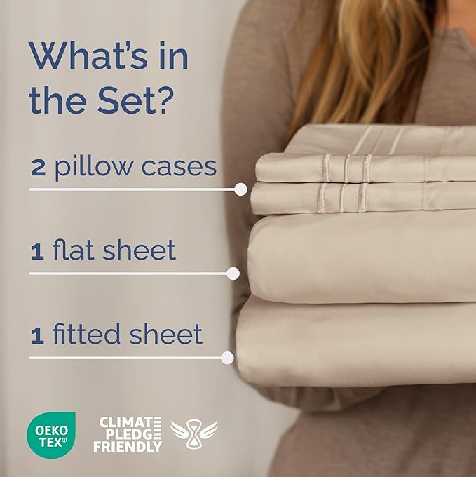 Full XL Bed Sheets - Extra Long Extended Full Sheet – Luxurious, Easy-Fit Sheet Set - Fits between 8” to 16" Deep Pockets, 54" x 80" for Full XL Mattresses - Ideal for Extra Long Full Beds