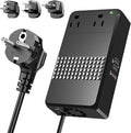 220V to 110V Voltage Converter, 600W AC Sockets Power Any American Appliances Overseas, 48W GaN USB Charger, Universal Power Plug Adapter Voltage Converter US to Europe International Travel