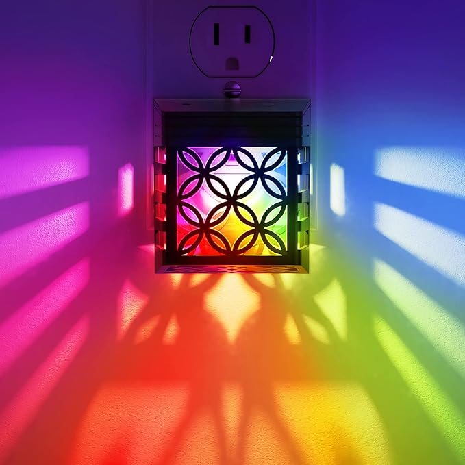DORESshop Night Lights Plug Into Wall [2 Pack], LED Night Light, Color-Changing, Plug in Night Light, 8 Color RGB, Dusk-to-Dawn, Night Light for Kids, Nightlights for Children, Baby, Nursery, Kitchen