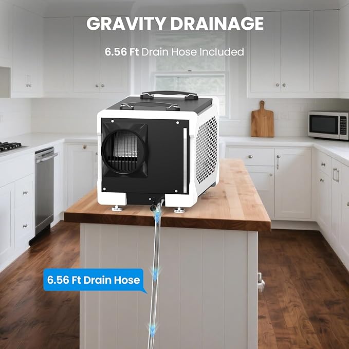 CADPXS Crawlspace Dehumidifier, 145 Pints Commercial-Grade Dehumidifier with Drain Hose for Crawl Spaces, Basements, Industrial and Water Damage Use, Large Capacity, Auto Defrost, Memory Restart, cETL