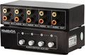 4-in 1-Out RCA 3.5mm AuxAudio Switch Box Audio Converter 4 Channels 1-in 4-Out Passive Audio Selector Switcher Box Connectors (RCA+AUX 4IN-1OUT/1IN-4OUT)