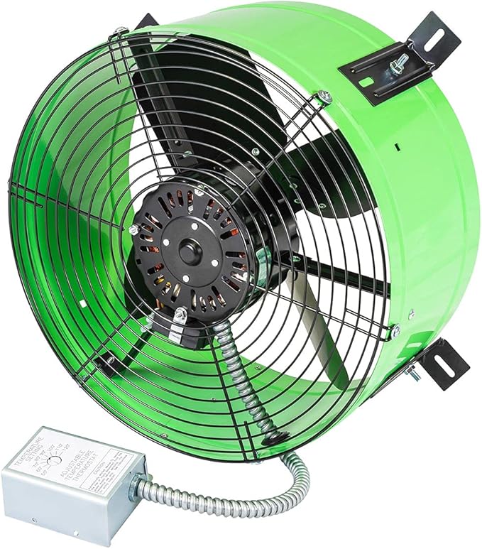 Maxx Air Professional Grade Gable Mount | Power Attic Ventilator, 2.6-Amp 60-Hz Motor and 14-Inch Blade | Quiet Home Attic Fan 1650 CFM | 2500 SQ. FT. (Green)