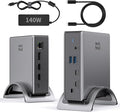 USB C Docking Station, Minthouz PD3.1 Docking Station 3 Monitorswith 4K@144Hz 2*HDMI+DP 140W PD Charge,USB-C 10Gb,2*USB-A 5Gbps, Gigabit Ethernet, Audio/Mic for Chrome OS & Windows